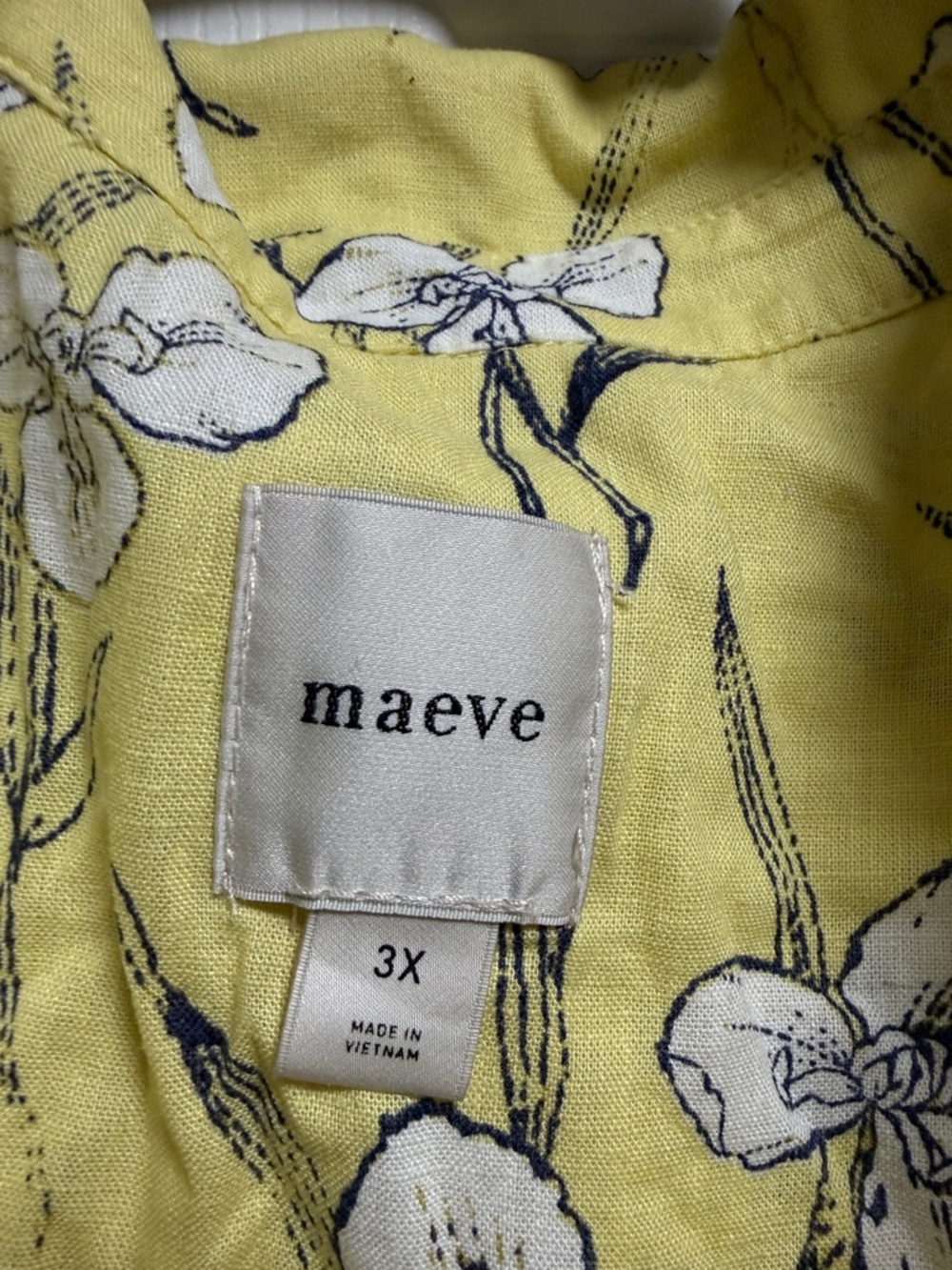 Maeve Yellow Floral Linen Dress - Picture 3 of 3